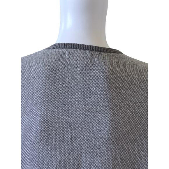 EDDIE BAUER Mens Size Large Gray White Cashmere Cotton V Neck Pullover Sweater - Picture 6 of 7